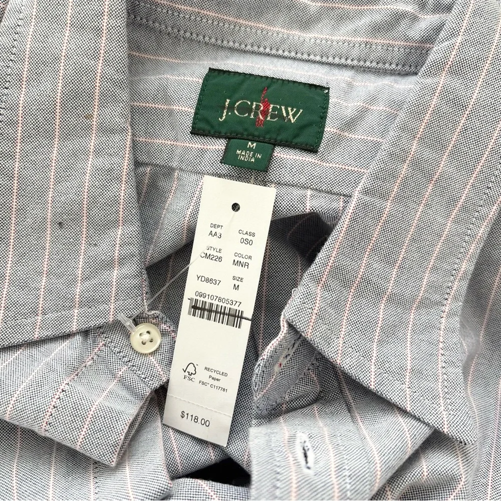 NWT J. Crew Classic Oxford Two-pocket Workshirt Gray